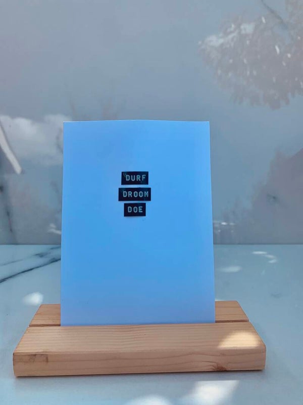 Kaartjes voor in stolp/plankje