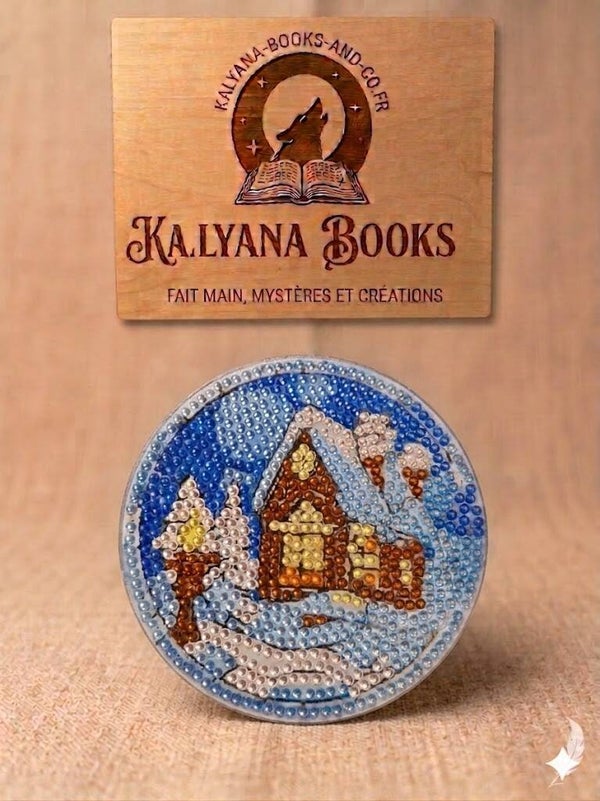 Dessous de Tasse Diamond Painting « Chalet sous la Neige » - Ouessant Créatif