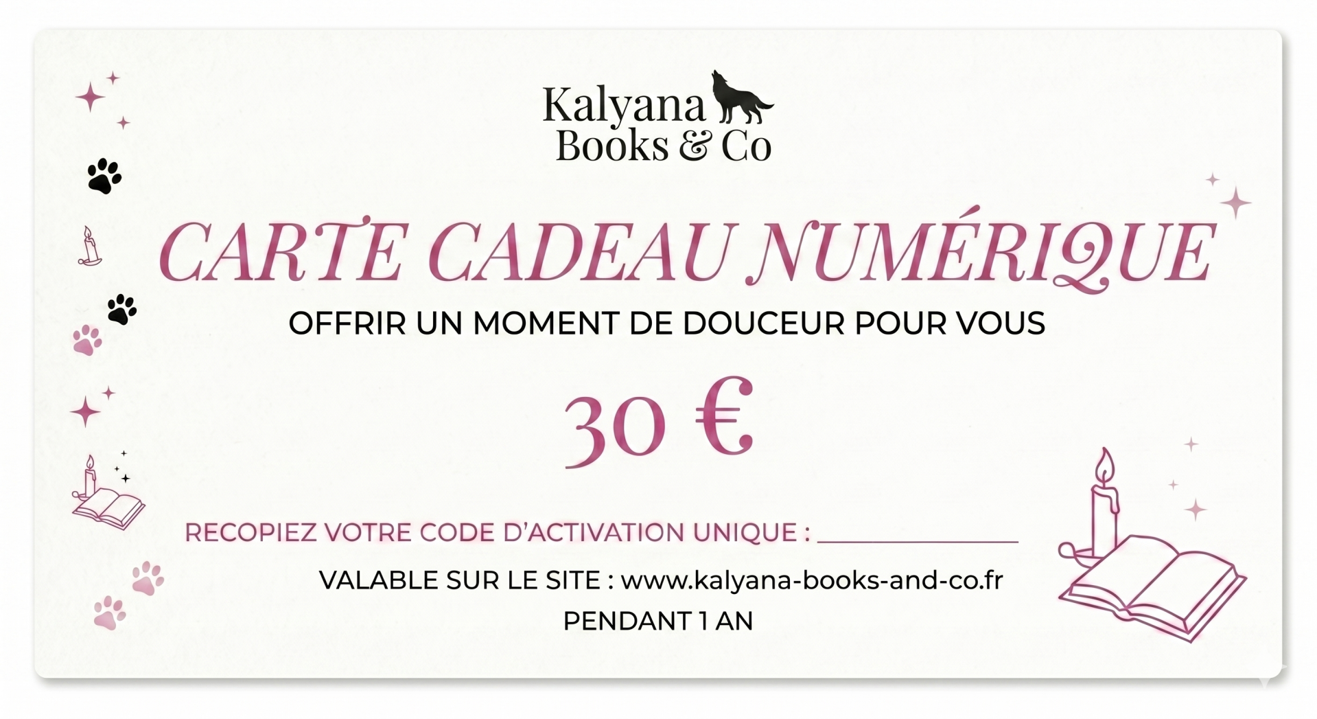 Carte Cadeau 30€ numérique