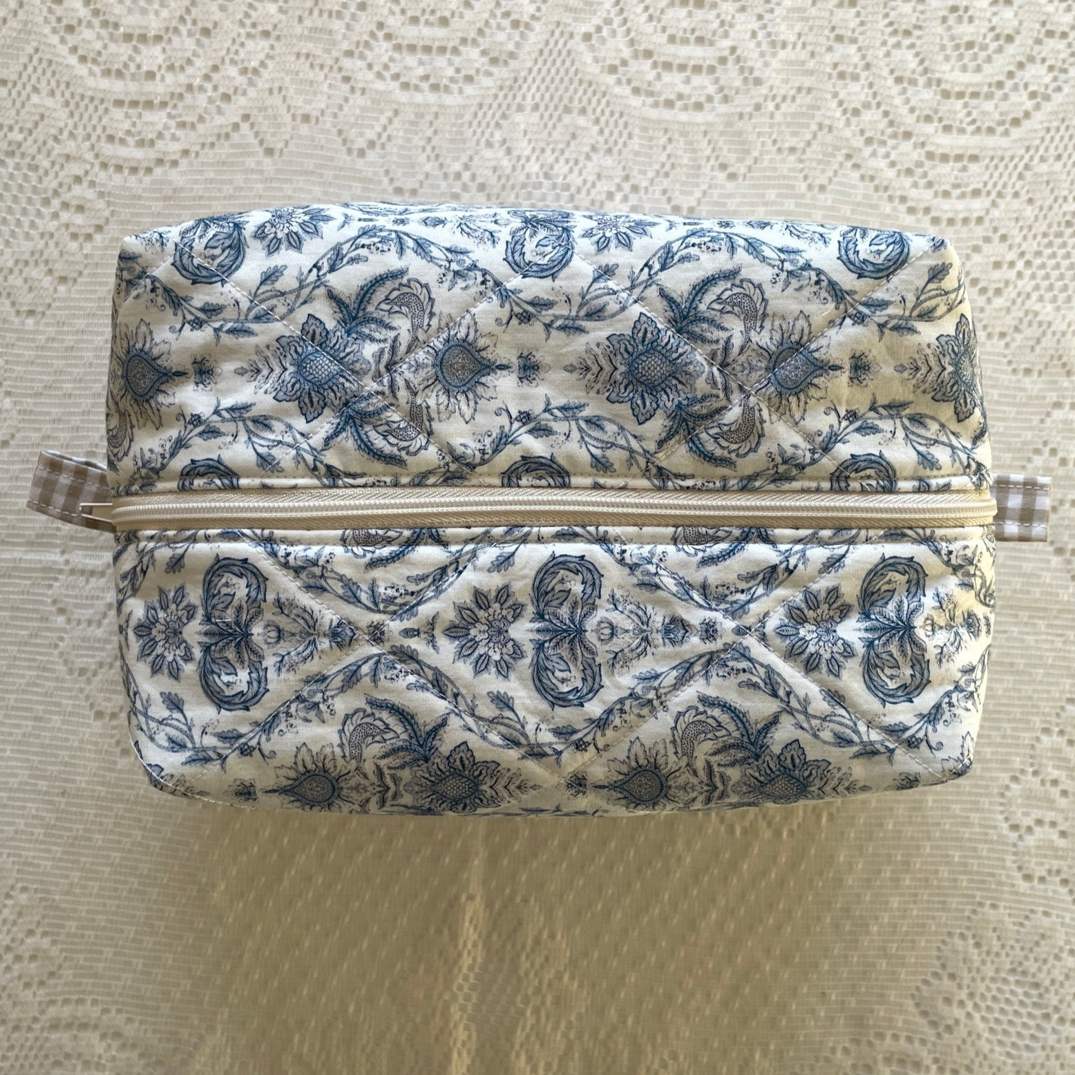 Vintage Blue Makeup Bag