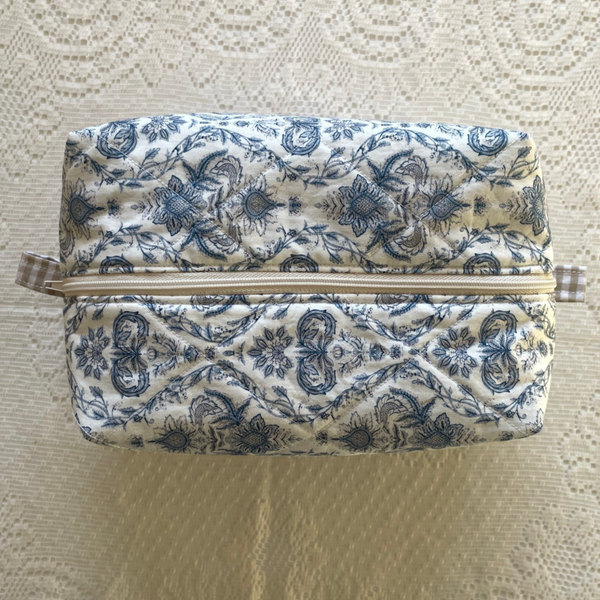 Vintage Blue Makeup Bag