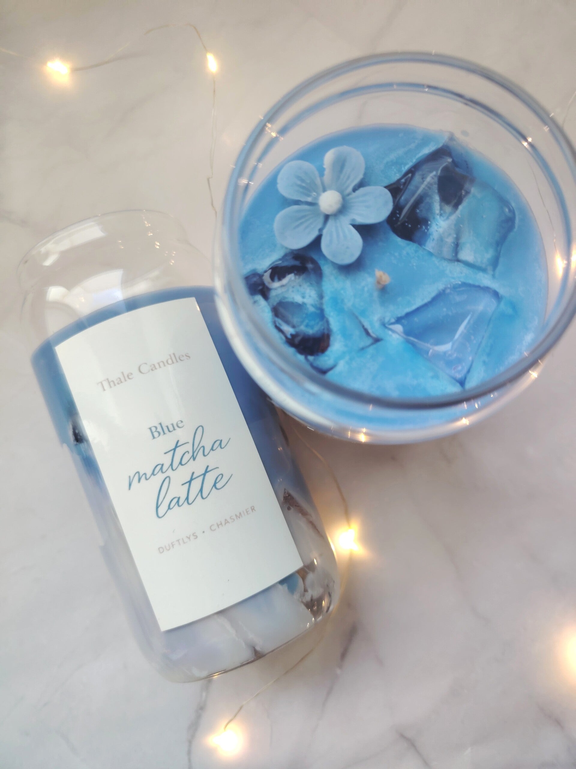Blue matcha latte