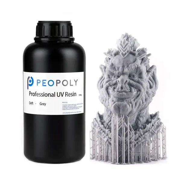 Bouteille de Résine 3D Peopoly Professional – Deft Grey – Résine UV – Stock Professionnel