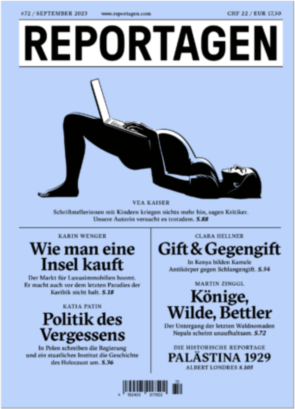 "Reportagen #72". Vea Kaiser, Karin Wenger, Katia Patin