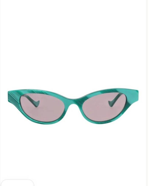 Gucci Gg1298 S Shiny Solid Green Natural Mother Of Pearl Sunglasses