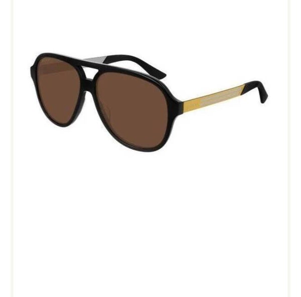 Gucci GG0688S Sunglasses Black / Brown (S) Men's Gucci
