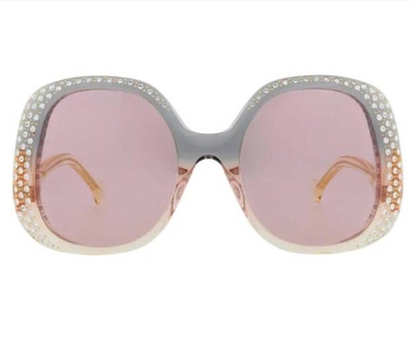 Gucci Gg1235 S Shiny Transparent Trilayer Gray/Light Pink/Light Yellow Sunglasses