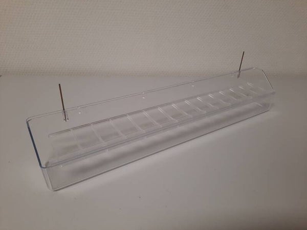 Voerbak+rooster transparant 39cm