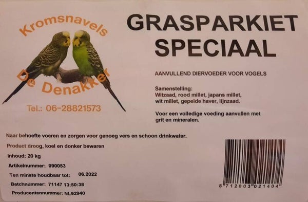 De Denakker grasparkiet Speciaal 20kg