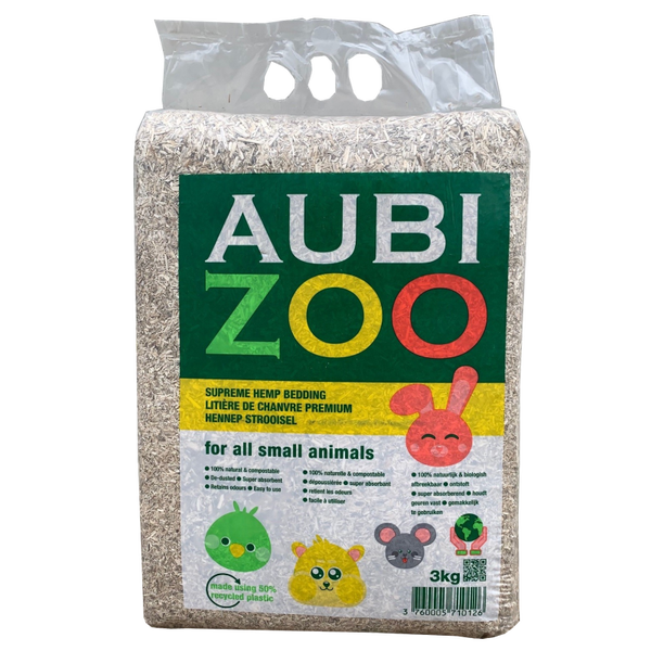 Aubizoo Hennepstrooisel 3kg Aubyose