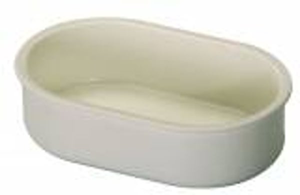 Eivoerbakje ovaal wit plastik 12x7cm