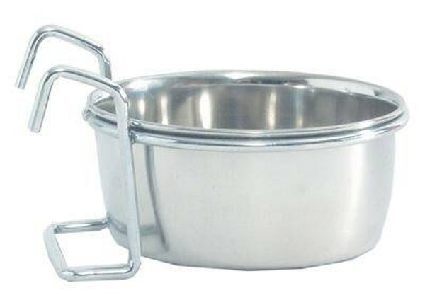 BZ Coopcup Inox voerbakje Houder+haakjes 12 cm