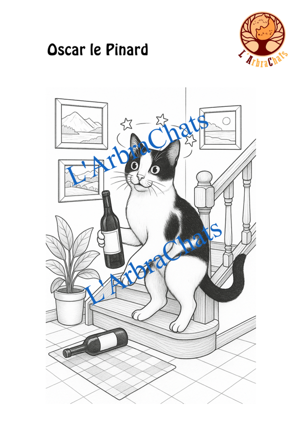 Dessin N°03 Oscar dans l'escalier