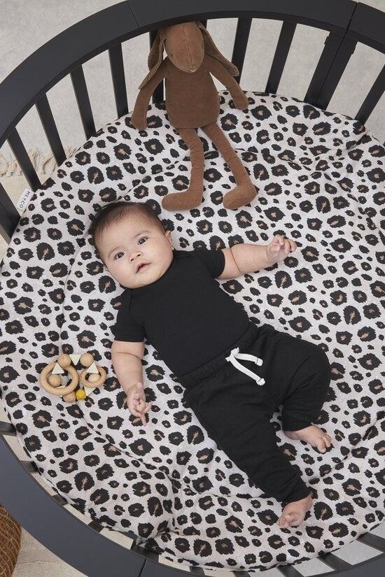 Meyco Baby rond boxkleed leopard