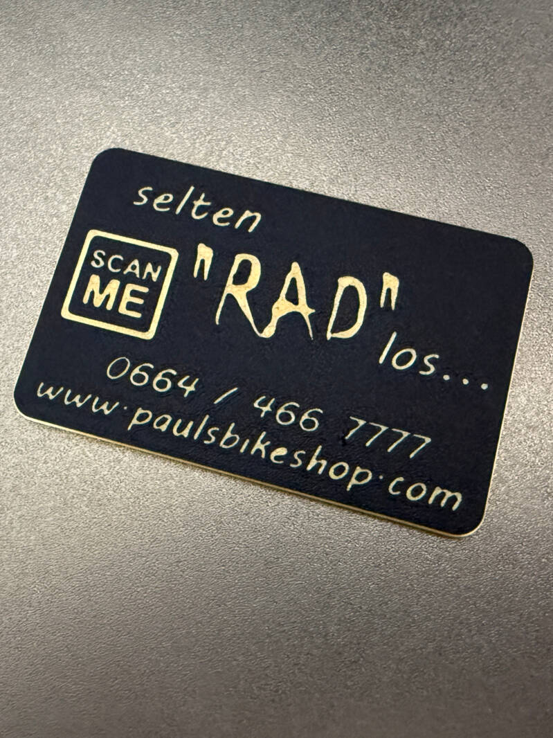 NFC-Visitenkarte für Paul's Bikeshop