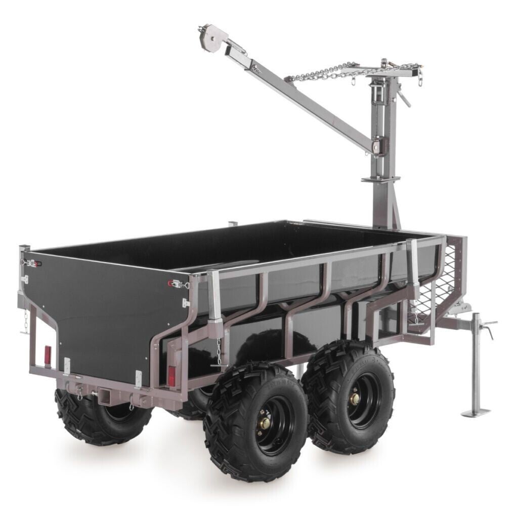 Remorque forestière pour quad / Remorque forestière + caisse + grue