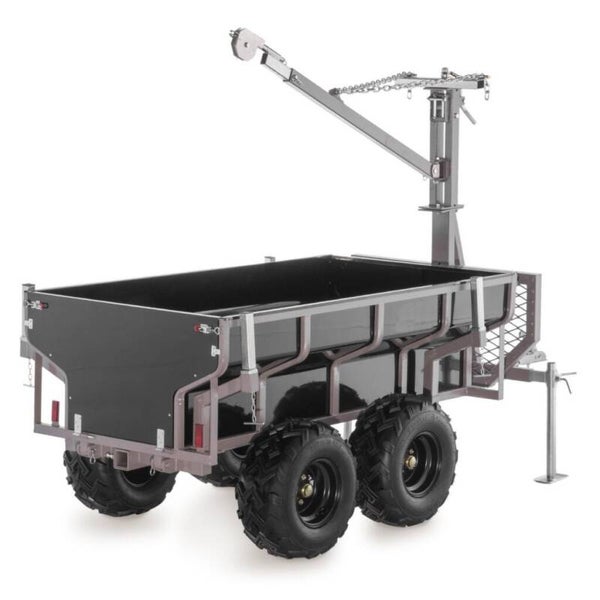Remorque forestière pour quad / Remorque forestière + caisse + grue