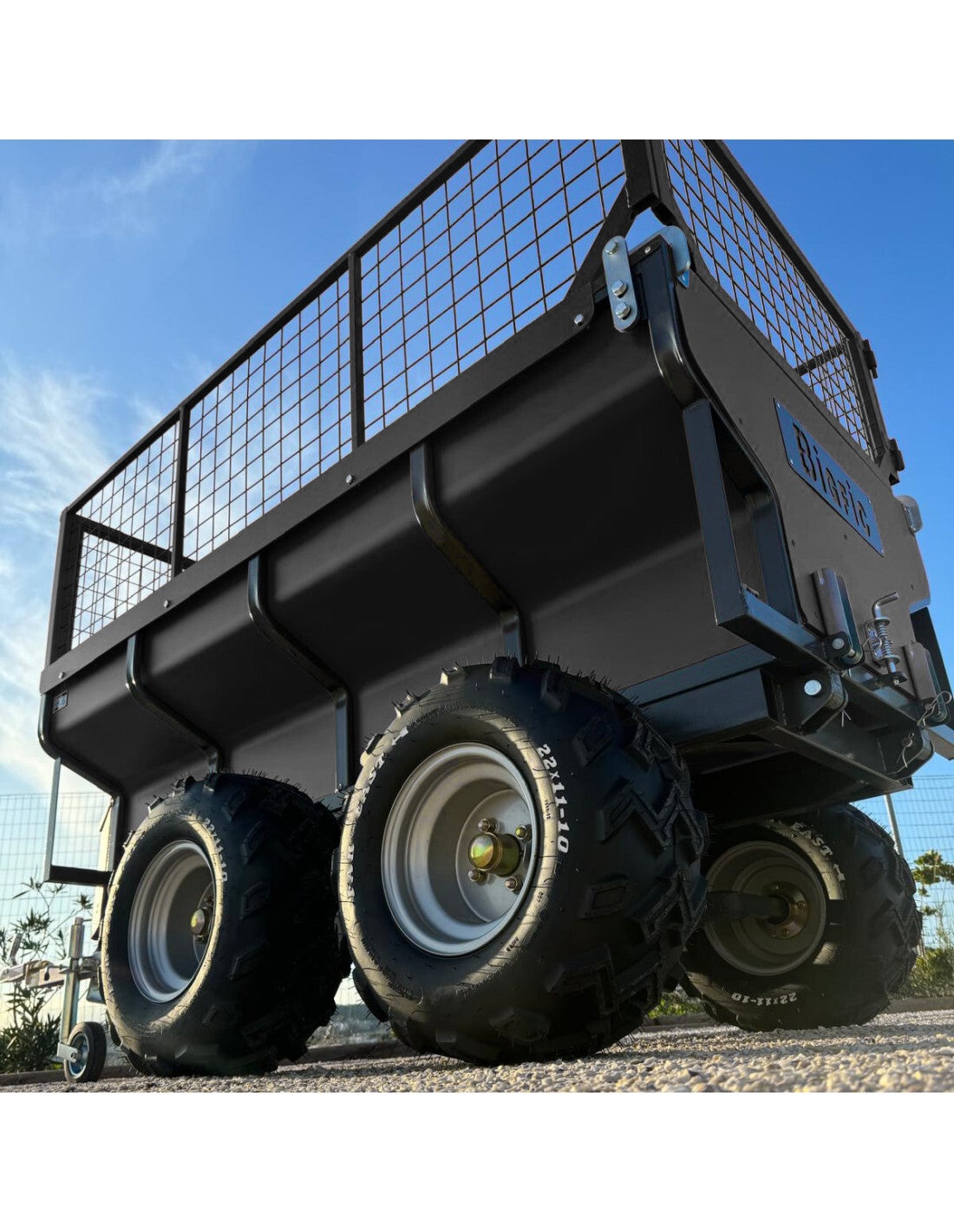 REMORQUE QUAD 2 ESSIEUX BENNE ÉLECTRO-HYDRAULIQUE PTC 1400 KG