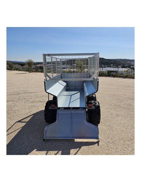 REMORQUE QUAD 2 ESSIEUX BENNE ÉLECTRO-HYDRAULIQUE PTC 1400 KG