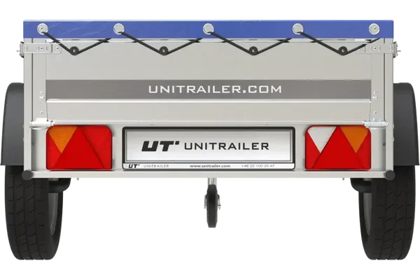 Remorque Garden Trailer 200 Kipp avec roue jockey et bâche plate bleue