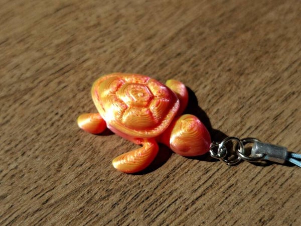 Telefoonhanger : 3D : Oranje Roze Schildpadje !!