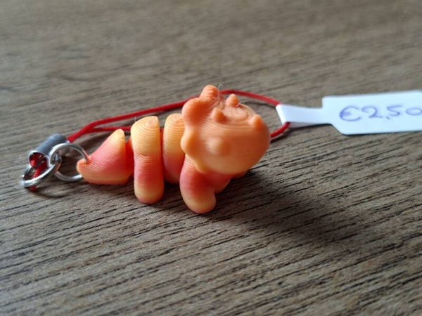 Telefoonhanger : 3D : Oranje Triceratops !!