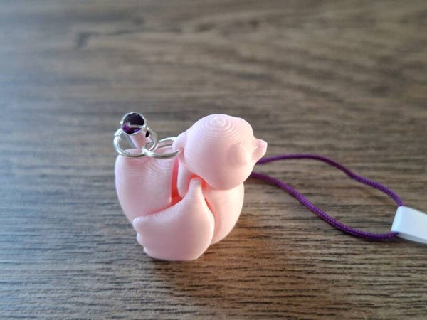 Telefoonhanger : 3D : Lichtroze Vogel !!