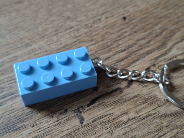 Sleutelhanger : Lichtblauw Bouwblokje !!
