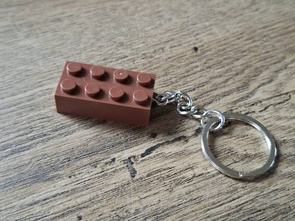 Sleutelhanger : Bruin Bouw Blokje !!