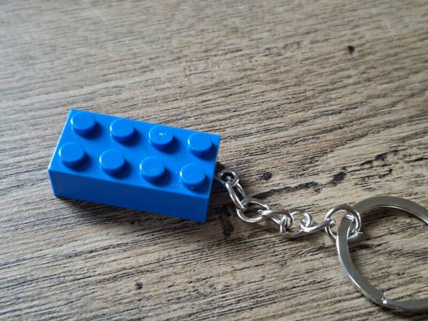 Sleutelhanger : Donkerblauw Bouw Blokje !!