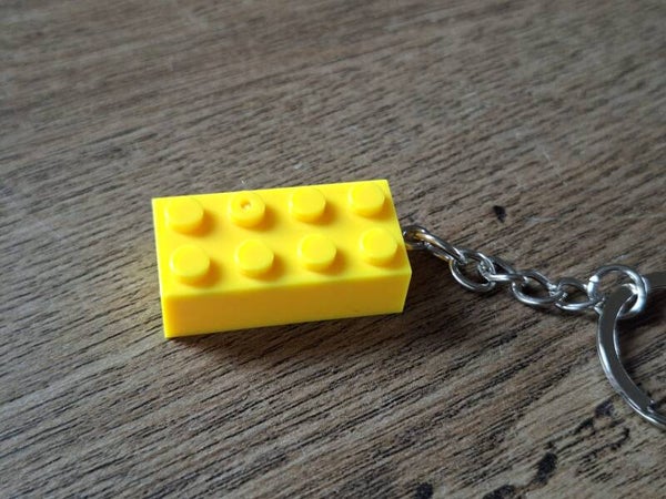 Sleutelhanger : Geel Bouw Blokje !!