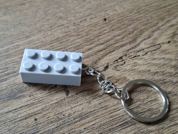 Sleutelhanger : Lichtgrijs Bouw Blokje !!