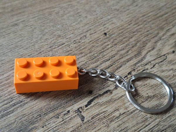 Sleutelhanger : Oranje Bouw Blokje !!