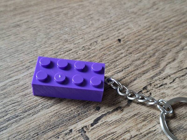 Sleutelhanger : Paars Bouw Blokje !!