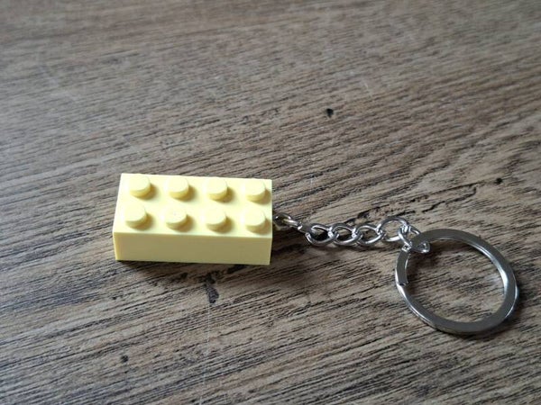 Sleutelhanger : Lichtgeel Bouw Blokje !!