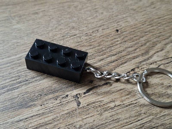 Sleutelhanger : Zwart Bouw Blokje !!