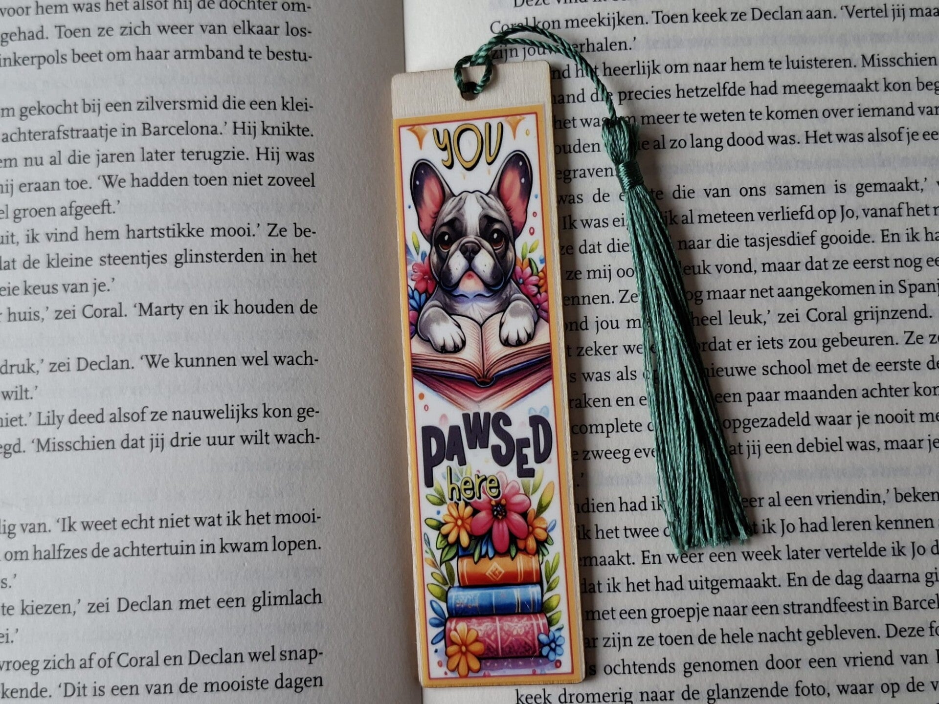 Boekenlegger : hondje met tekst !! 1