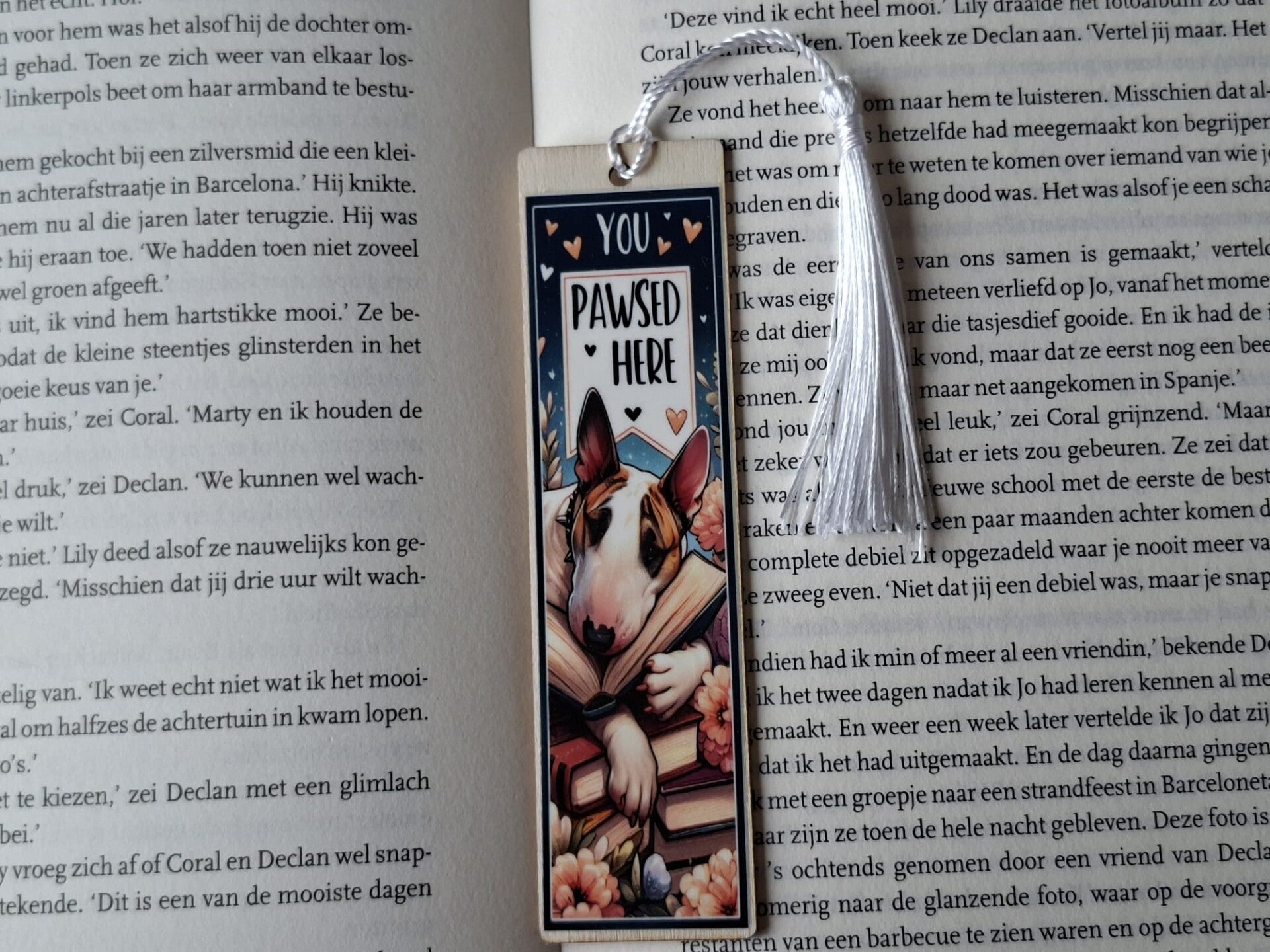 Boekenlegger : Hondje met tekst !! 2