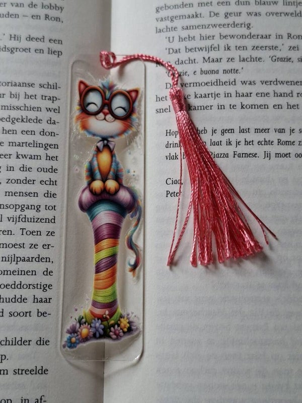 Boekenlegger : Cartoon : Kat !!