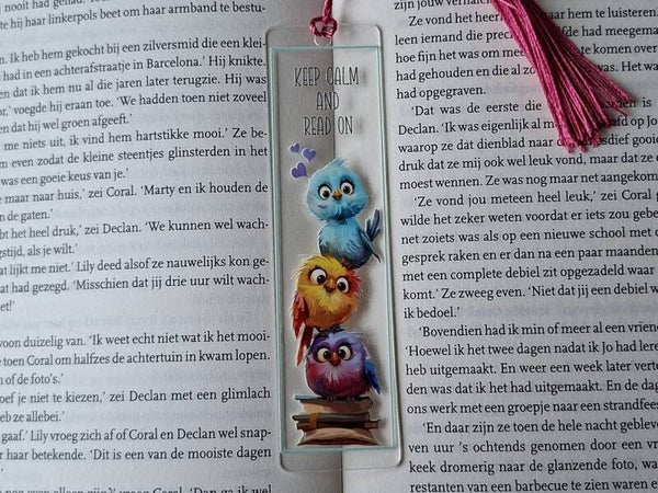 Boekenlegger : Vogeltjes met Tekst !! 4