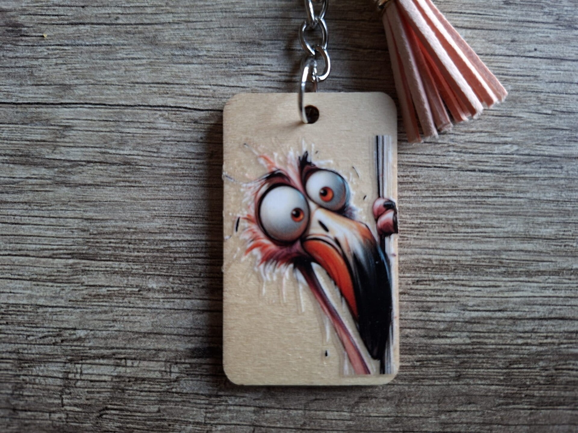 Sleutelhanger : Hout : Flamingo !! 1