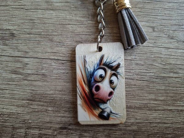 Sleutelhanger : Hout : Ezel !!