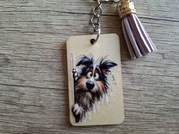 Sleutelhanger : Hout : Hondje !! 2