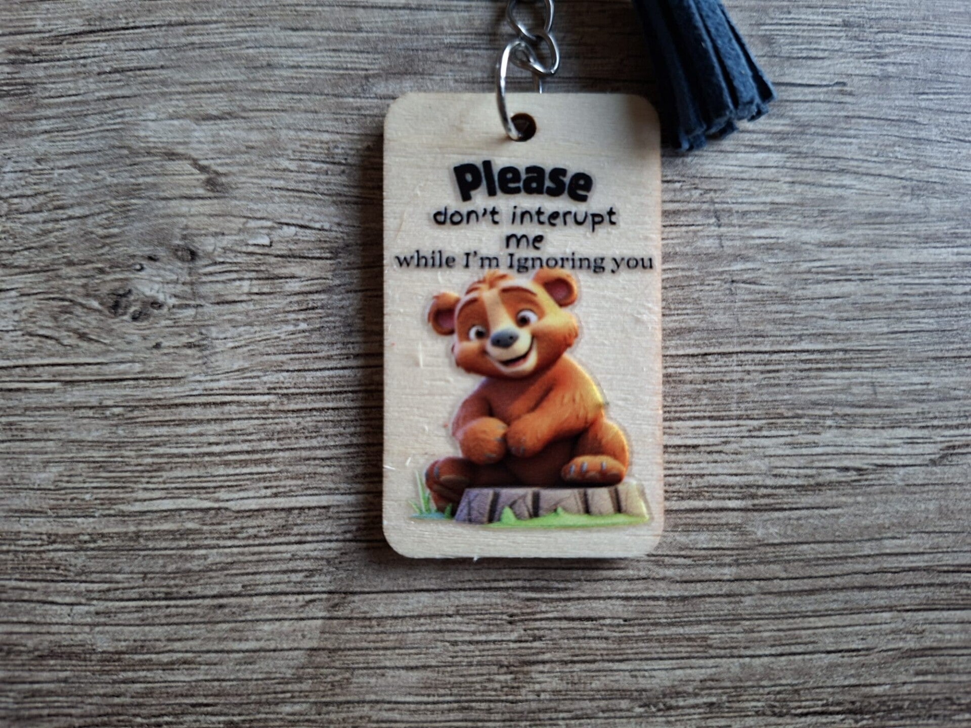 Sleutelhanger : Hout : Met Tekst !! 1