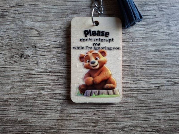 Sleutelhanger : Hout : Met Tekst !! 1