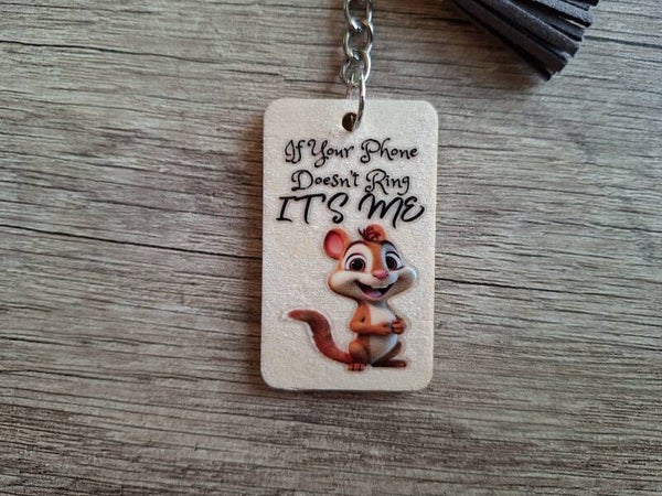 Sleutelhanger : Hout : Met Tekst !! 12