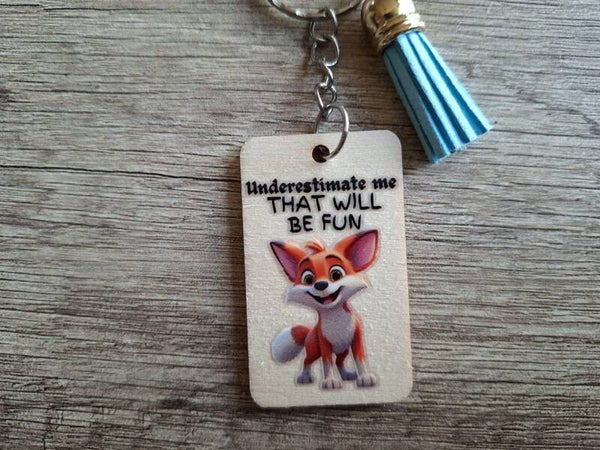 Sleutelhanger : Hout : Met Tekst !! 4