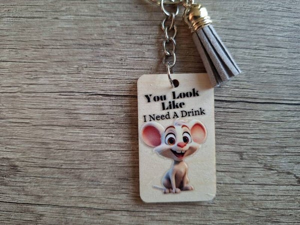 Sleutelhanger : Hout : Tekst !! 9