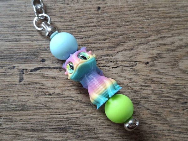 Sleutelhanger : RVS met 3D Draakje !! 3