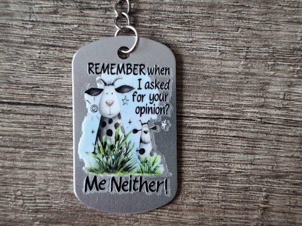 Sleutelhanger : Zilverkleurige Metalen Tag : Tekst !! 3